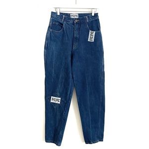 Vintage 90s High Rise Pepe Jeans Logo Tape Rigid Denim Skater Jeans Size 11/12